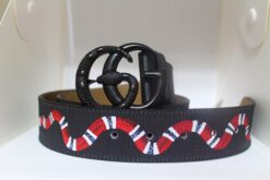 Black Buckle Snake Design Leather - Brands Gateway