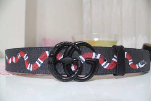 Black Buckle Snake Design Leather - Brands Gateway