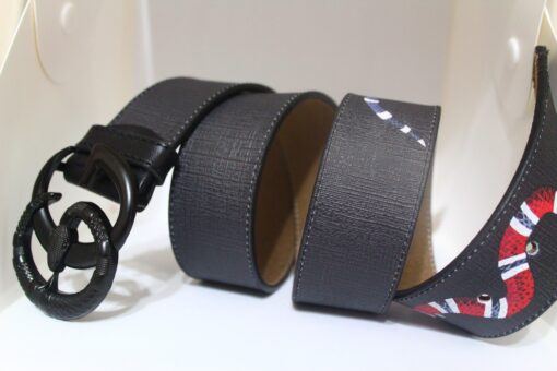 Black Buckle Snake Design Leather - Brands Gateway