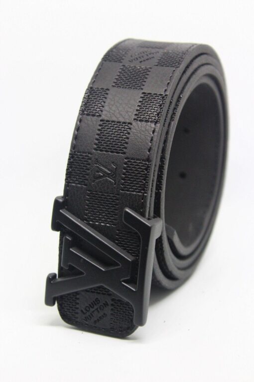Black Damier Leather Belt - Brands Gateway
