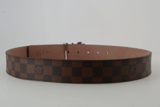 Brown Damier New Silver Buckle Leather Belt - Brands Gateway