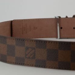 Brown Damier New Silver Buckle Leather Belt - Brands Gateway