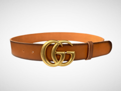 Brown Leather Belt Gold / Silver Buckle 40 mm - Brands Gateway