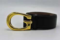 G Gold Buckle Leather Belt 40mm - Brands Gateway