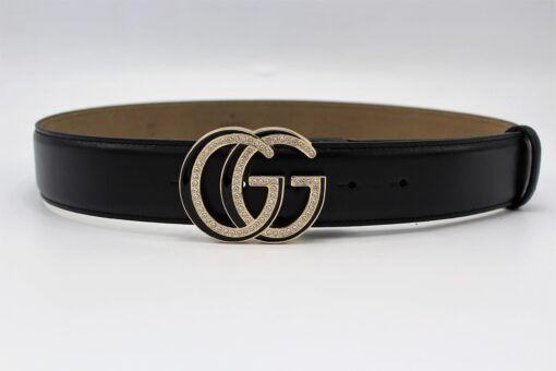 GG Diamond Buckle Leather Belt 40mm - Brands Gateway