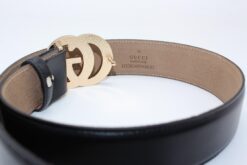 GG Diamond Buckle Leather Belt 40mm - Brands Gateway