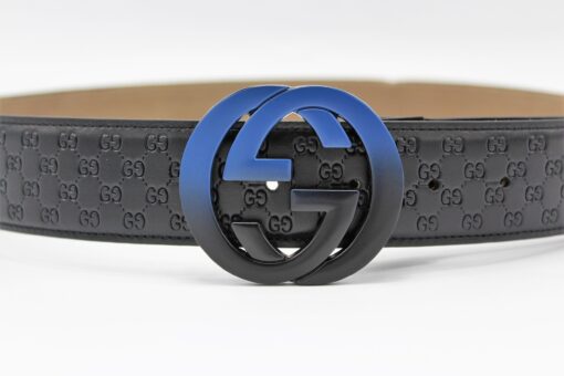 Gucci Signature leather with Black&Blue Buckle - Brands Gateway