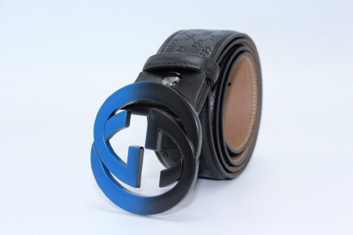 Gucci Signature leather with Black&Blue Buckle - Brands Gateway