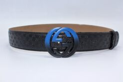 Gucci Signature leather with Black&Blue Buckle - Brands Gateway