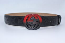 Gucci Signature leather with Black&Red Buckle - Brands Gateway