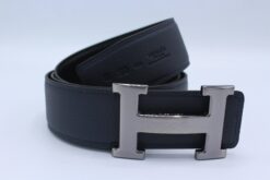 H Buckle Belt Reversible Dark Blue&Black Belt - Brands Gateway