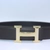 H Buckle Belt Reversible Dark Brown&Black - Brands Gateway