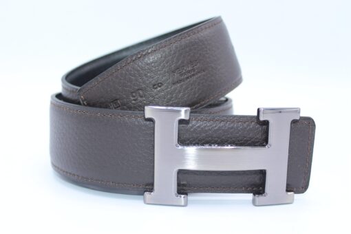H Buckle Belt Reversible Dark Brown&Black - Brands Gateway