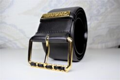 Larger Leather Belt Gold Buckle - Brands Gateway