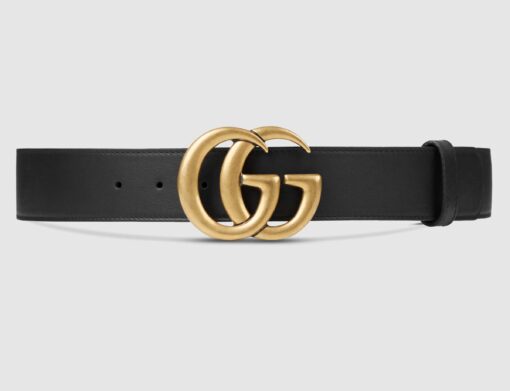 Leather Belt Gold / Silver Buckle 35 mm - Brands Gateway