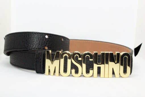 Moschino Black Leather Belt - Brands Gateway