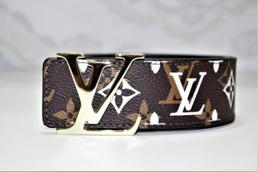 New Brown Monogram style Leather Belt Amazing - Brands Gateway