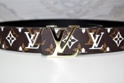 New Brown Monogram style Leather Belt Amazing - Brands Gateway