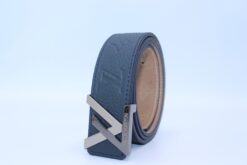 New Buckle Dark Blue Leather Belt - Brands Gateway