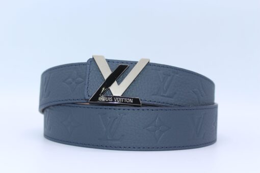 New Buckle Dark Blue Leather Belt - Brands Gateway