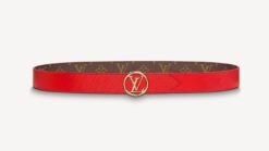 Red Reversible Leather Belt - Brands Gateway