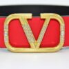 REVERSIBLE V DIAMOND LOGO SIGNATURE BELT IN GLOSSY CALFSKIN 40 MM - Brands Gateway