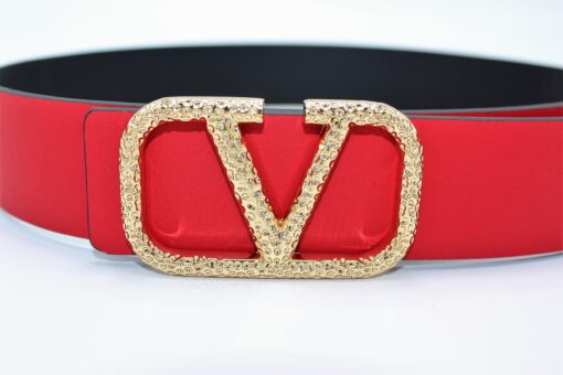 REVERSIBLE V LOGO SIGNATURE BELT IN GLOSSY CALFSKIN 40 MM - Brands Gateway