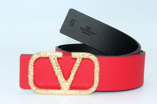 REVERSIBLE V LOGO SIGNATURE BELT IN GLOSSY CALFSKIN 40 MM - Brands Gateway