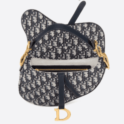 Saddle bag in blue Oblique jacquard canvas, - Brands Gateway