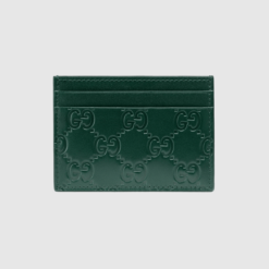 Signature leather card case green - Brands Gateway