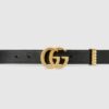 Torchon Double G Buckle Black Leather Belt - Brands Gateway