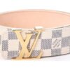 White Damier Leather Belt - Brands Gateway