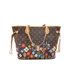 Floral Monogram Neverfull MM Tote Bag (Pink Interior) | BeltActive