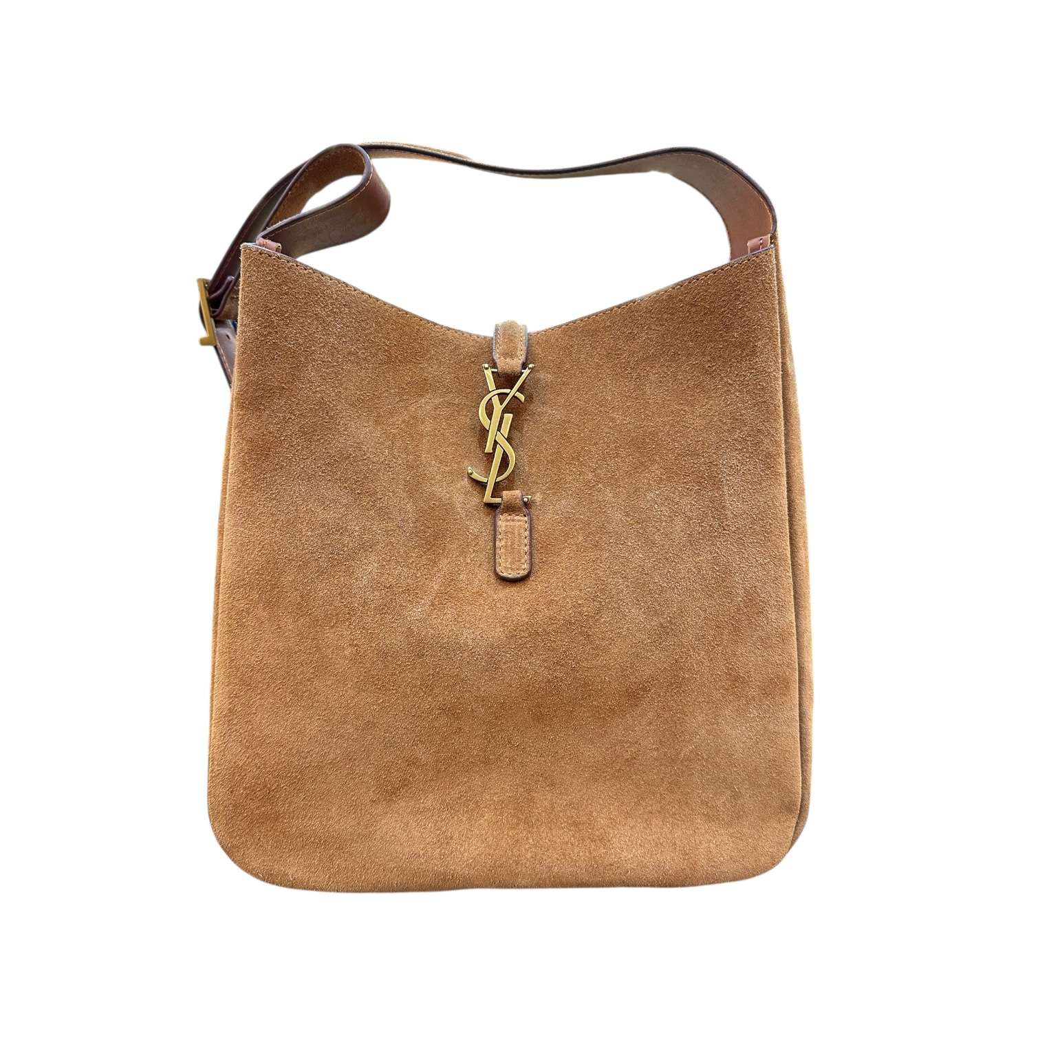YSL Le 5 A 7 Brown Suede Hobo Bag USA | BeltActive - Image 2