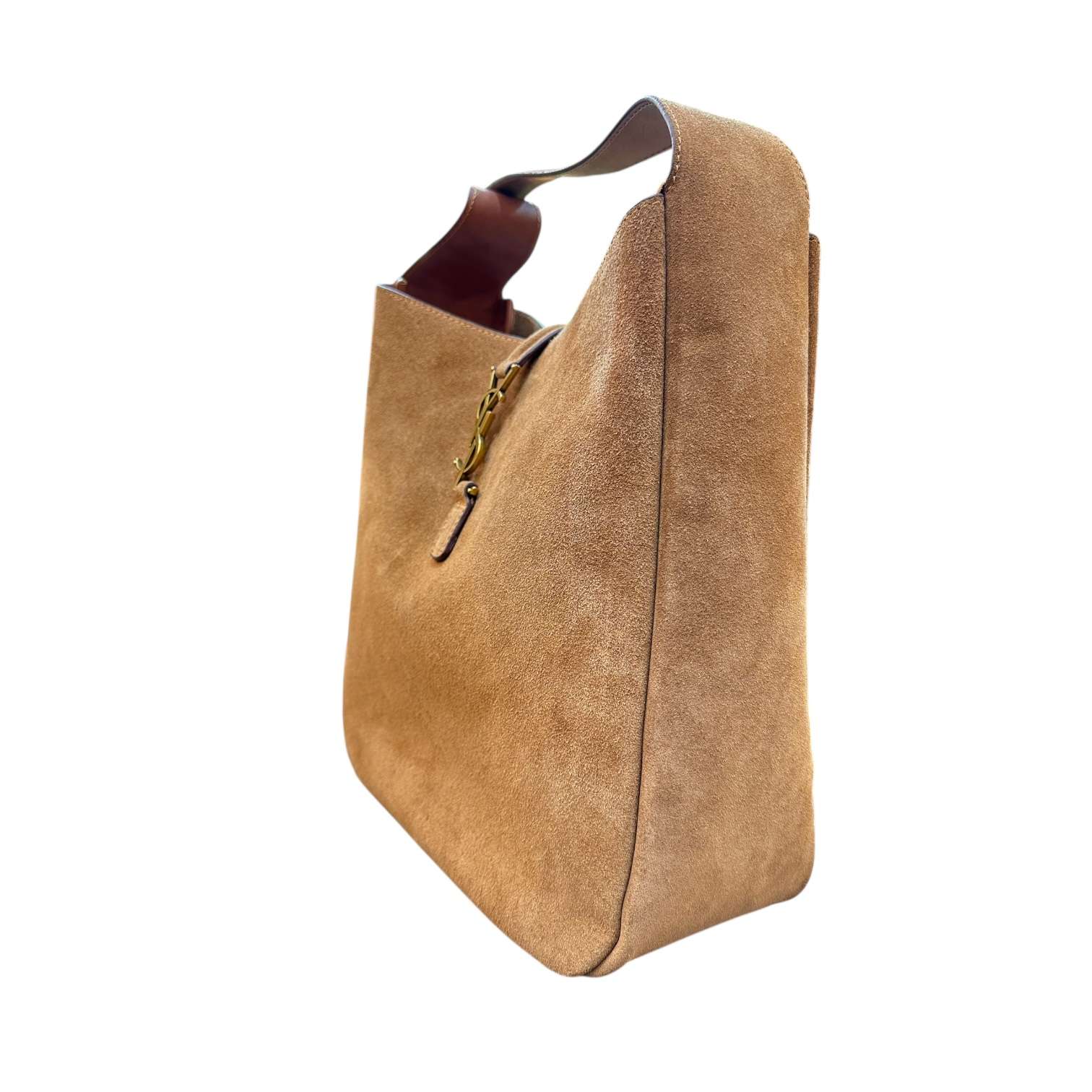 YSL Le 5 A 7 Brown Suede Hobo Bag USA | BeltActive - Image 4