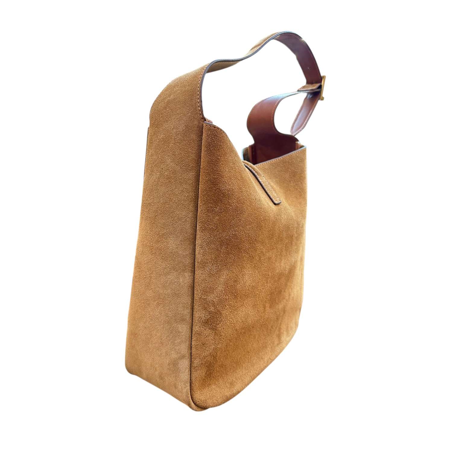 YSL Le 5 A 7 Brown Suede Hobo Bag USA | BeltActive - Image 3