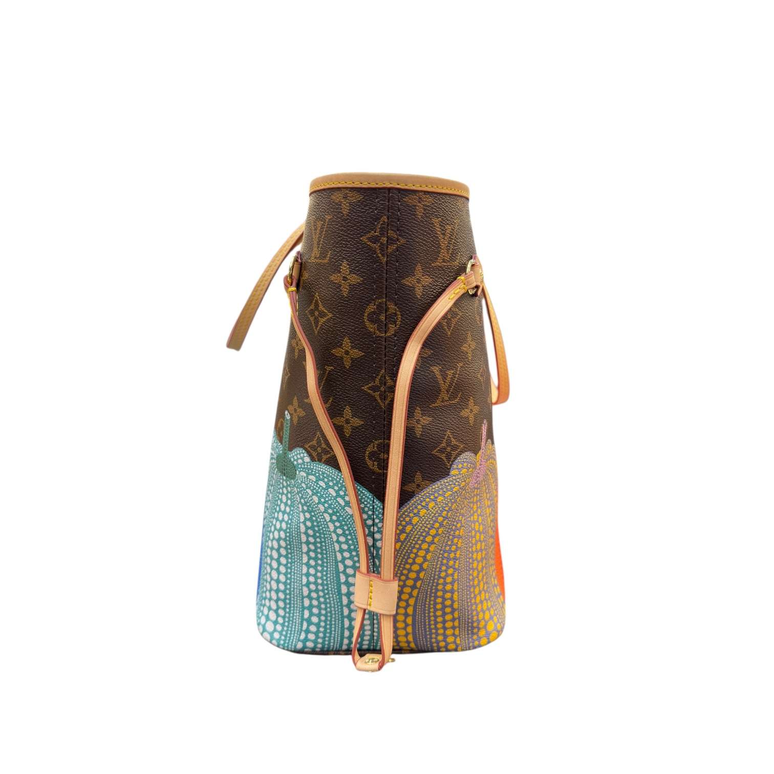 Pumpkin Monogram Neverfull MM style tote bag red interior USA - Image 7