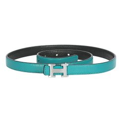 Reversible Buckle Hermès Belt Turquoise&Black 20 mm