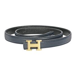 Reversible Buckle Hermès Belt Dark Blue&Black 20 mm