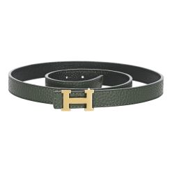 Reversible Buckle Hermès Belt Green&Black 20 mm