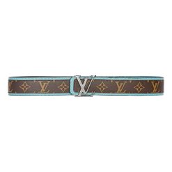 Alternative view of Brown Monogram style Leather Belt Amazing Blue