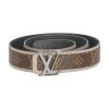 Brown Monogram style Leather Belt Amazing Beige