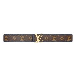Alternative view of Brown Monogram style Leather Belt Amazing Dark Blue