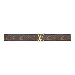 Alternative view of Brown Monogram style Leather Belt Amazing Black