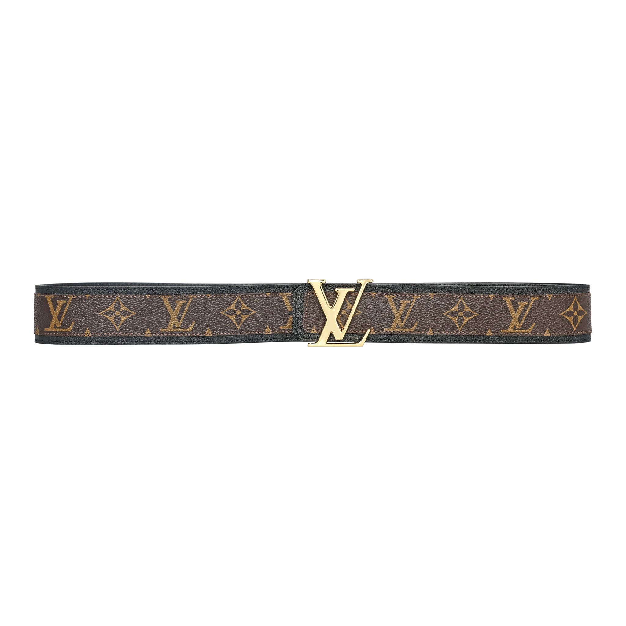 Brown Monogram style Leather Belt Amazing Black - Image 2