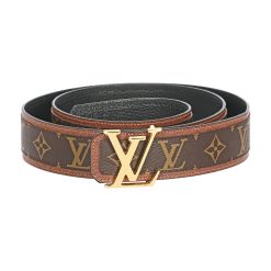 Brown Monogram style Leather Belt Amazing Camel