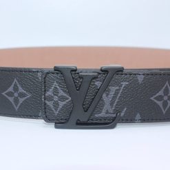 Black Monogram style Leather Belt