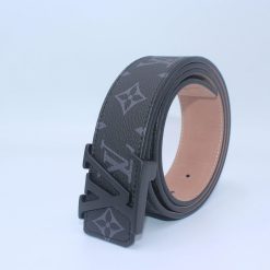 Alternative view of Black Monogram style Leather Belt