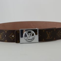 Brown Monogram New Buckle Leather Belt