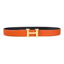 Alternative view of Reversible H Buckle Belt Orange&Black 40 mm